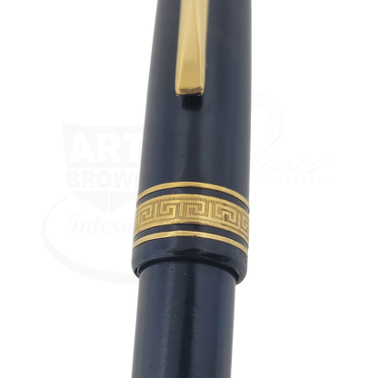 Preowned OMAS Blue Briarwood Ballpoint Pen with Gold Accents