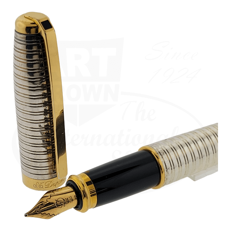 Preowned Vintage S.T. Dupont Fidelio Duotone Horizontal Lines Fountain Pen