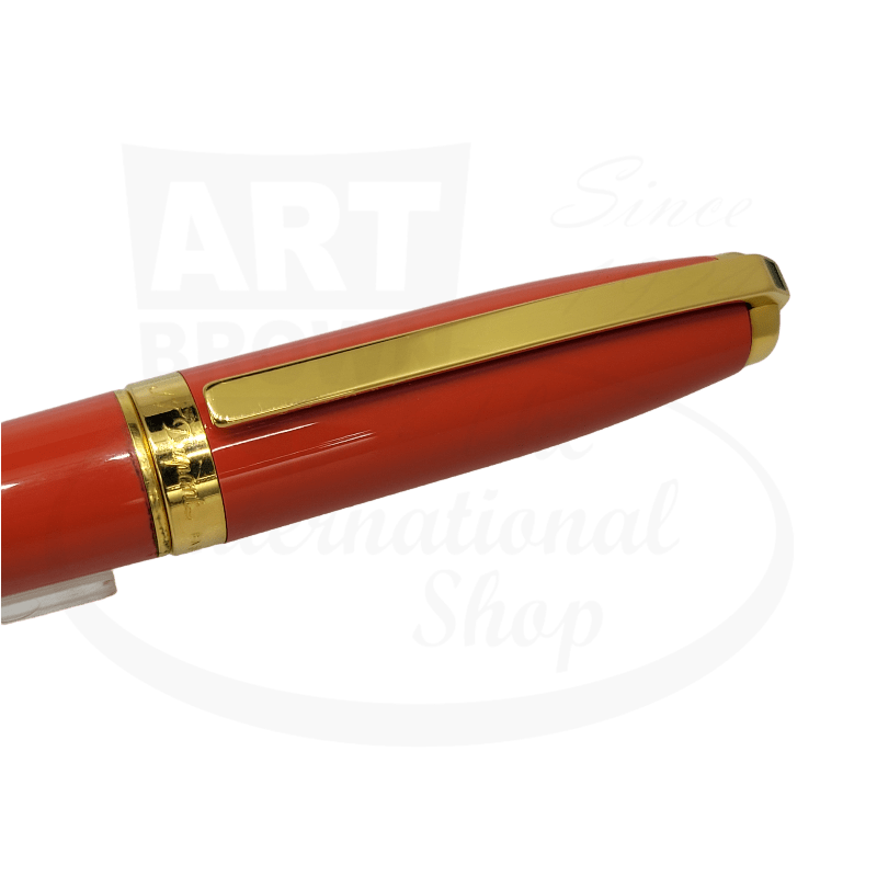 Vintage S.T. Dupont Display Model Fidelio Orange & Gold Broad Fountain Pen