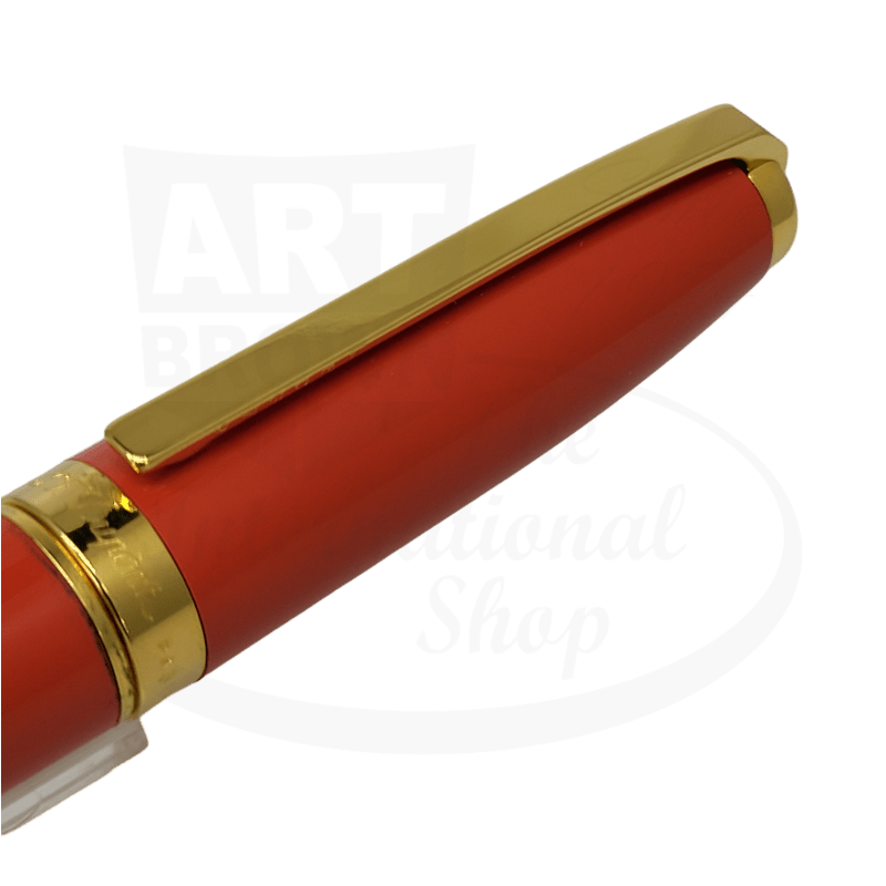 Vintage S.T. Dupont Display Model Fidelio Orange & Gold Broad Fountain Pen