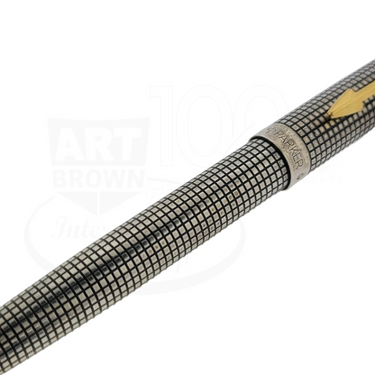 Preowned Parker Sonnet .925 Sterling Silver Grid Ballpoint Pen