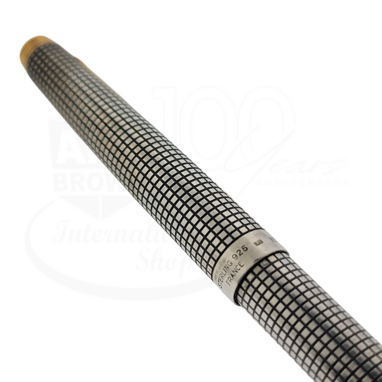 Preowned Parker Sonnet .925 Sterling Silver Grid Ballpoint Pen