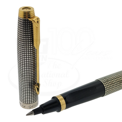 Preowned Parker Sonnet .925 Sterling Silver Grid Rollerball Pen