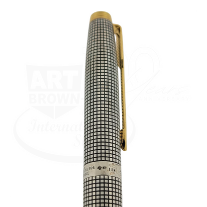 Preowned Parker Sonnet .925 Sterling Silver Grid Rollerball Pen