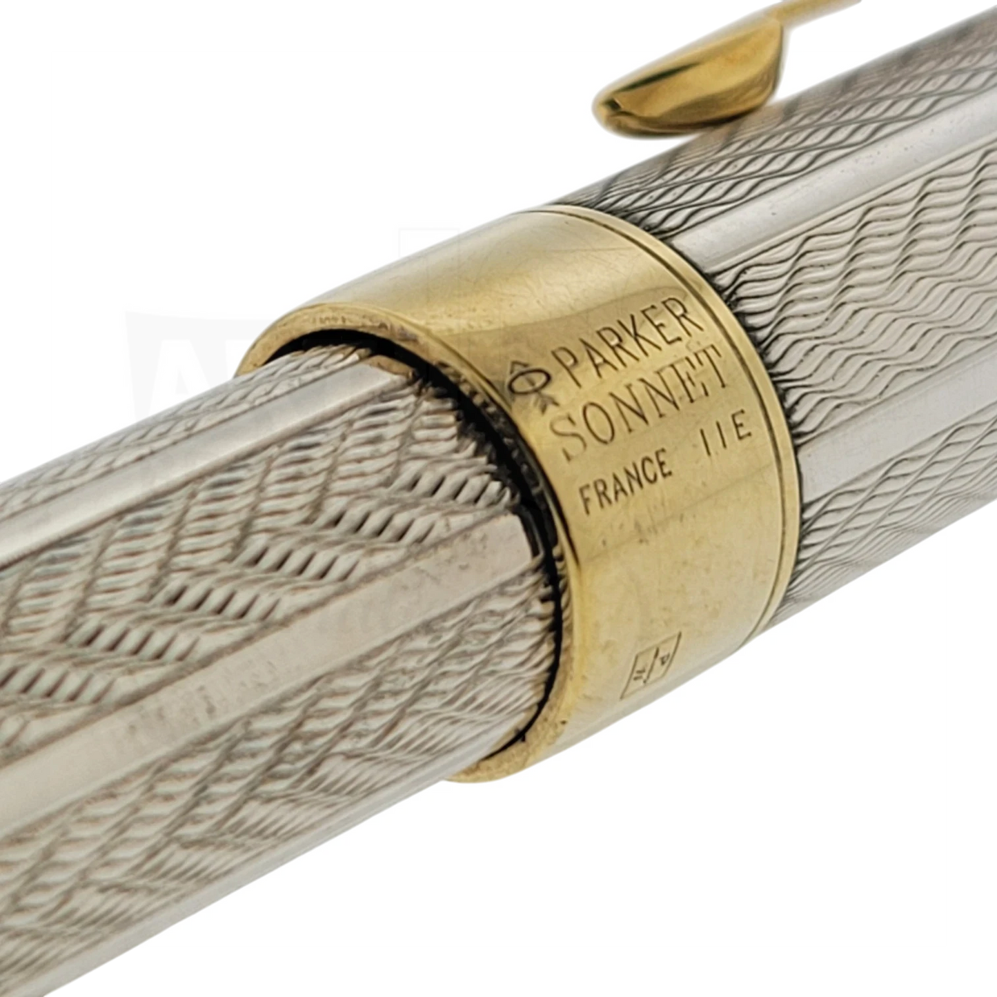 Preowned Parker Sonnet .925 Sterling Silver Herringbone Rollerball Pen