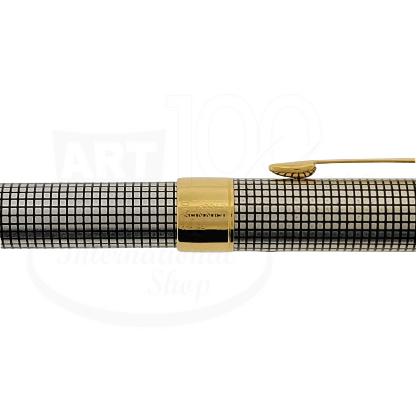 Preowned Parker Sonnet Sterling Silver Grid w/ Gold Accents Mechanical Pencil