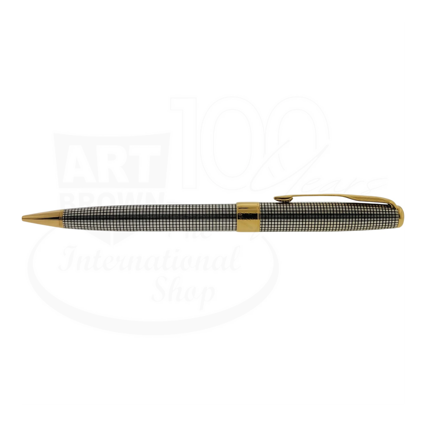 Preowned Parker Sonnet Sterling Silver Grid w/ Gold Accents Mechanical Pencil