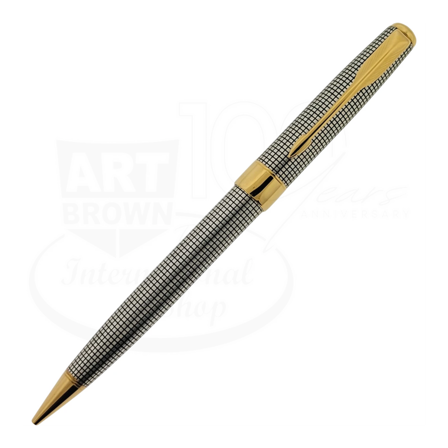 Preowned Parker Sonnet Sterling Silver Grid w/ Gold Accents Mechanical Pencil