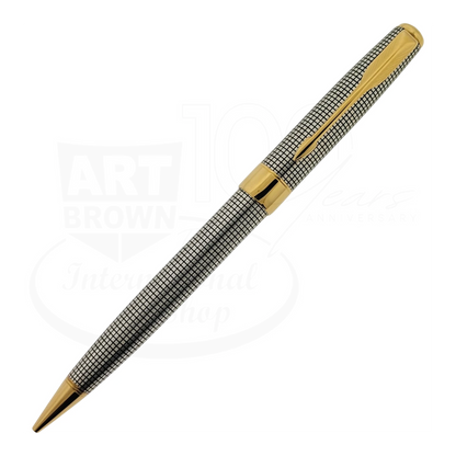 Preowned Parker Sonnet Sterling Silver Grid w/ Gold Accents Mechanical Pencil