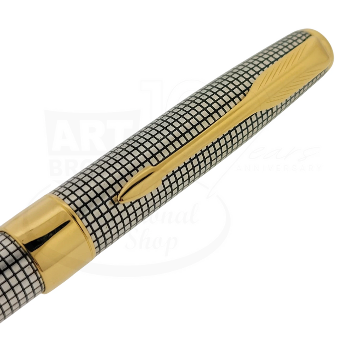Preowned Parker Sonnet Sterling Silver Grid w/ Gold Accents Mechanical Pencil