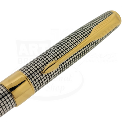 Preowned Parker Sonnet Sterling Silver Grid w/ Gold Accents Mechanical Pencil