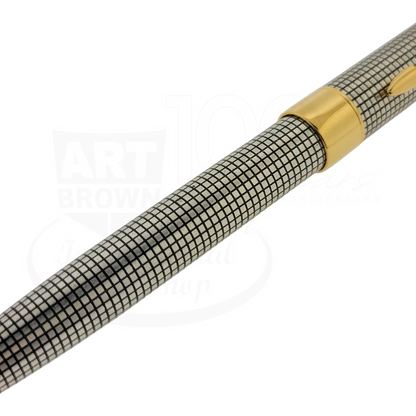 Preowned Parker Sonnet Sterling Silver Grid w/ Gold Accents Mechanical Pencil