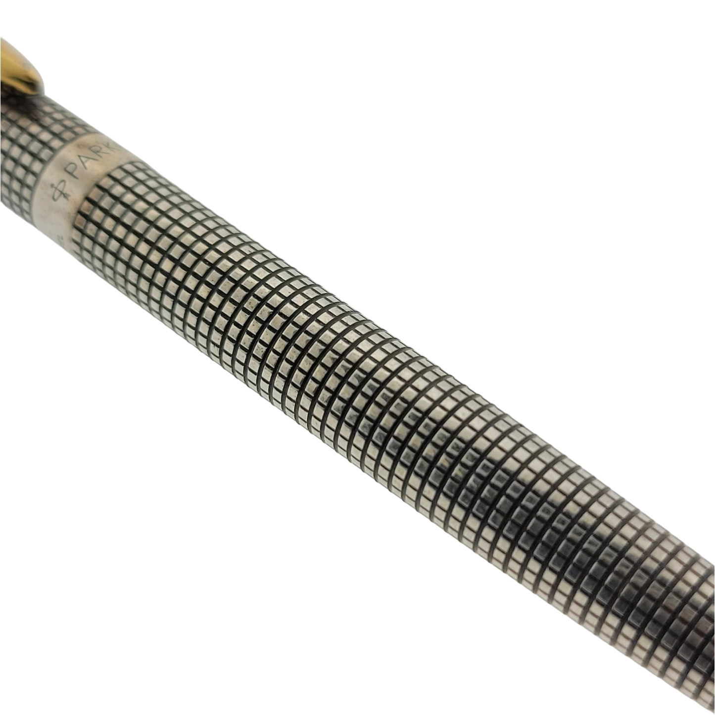 Parker Sonnet .925 sterling silver mechanical pencil with textured grid barrel and polished gold trim