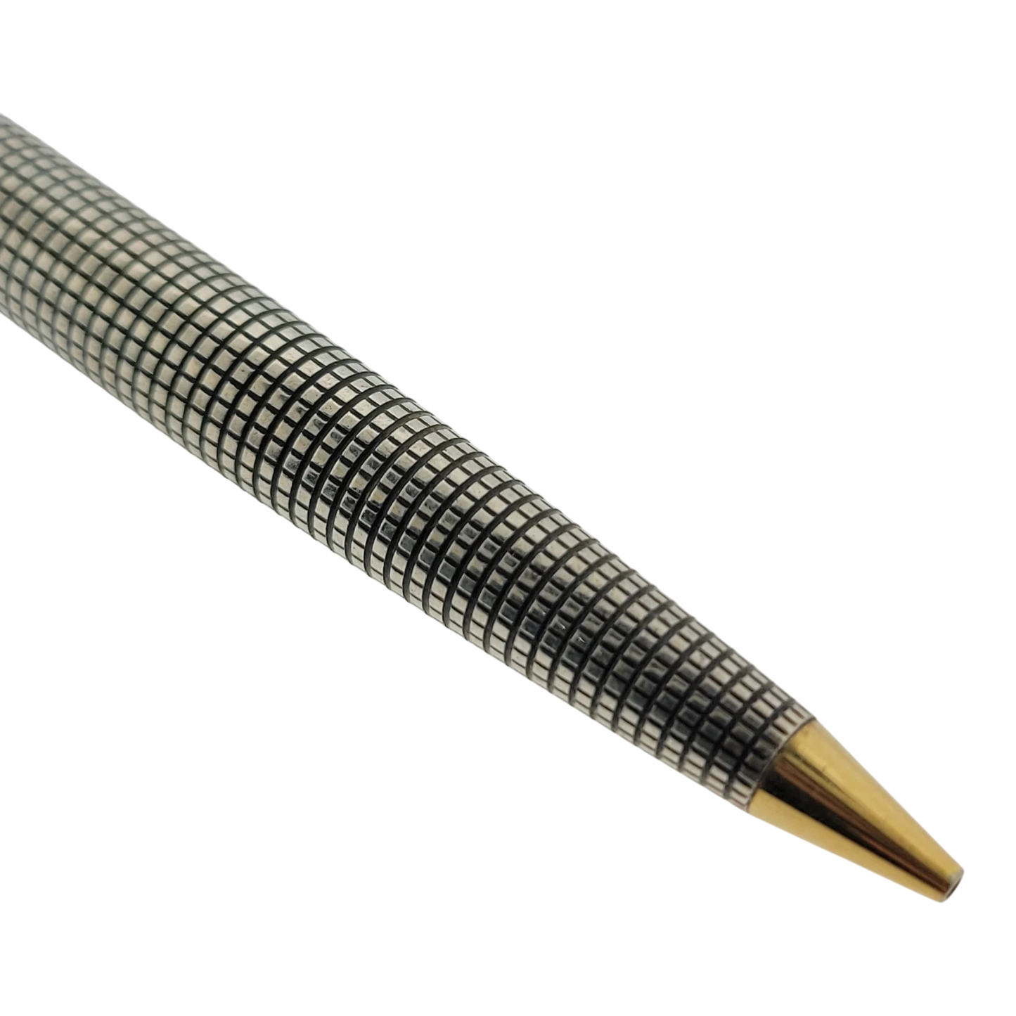 Parker Sonnet mechanical pencil with .925 sterling silver grid barrel and gold-tone tapered tip