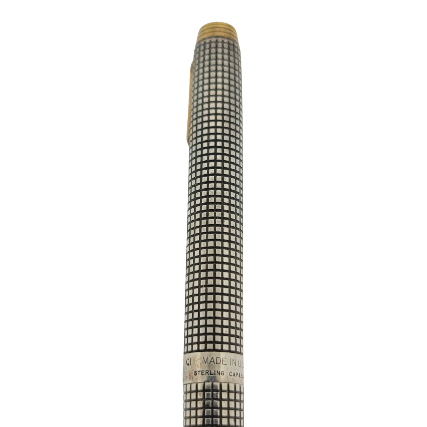 Parker Sonnet .925 sterling silver mechanical pencil with black grid pattern and gold trim