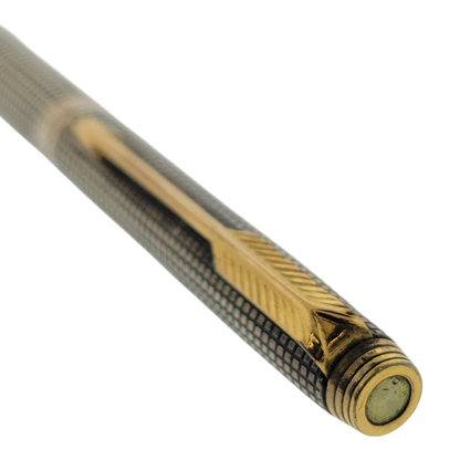 Parker Sonnet .925 sterling silver mechanical pencil with silver grid pattern and gold-tone clip