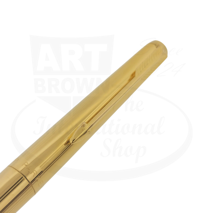 Parker 180 Imperial gold plated fountain pen cap with clip and engraved slender design from the 1970s vintage collection