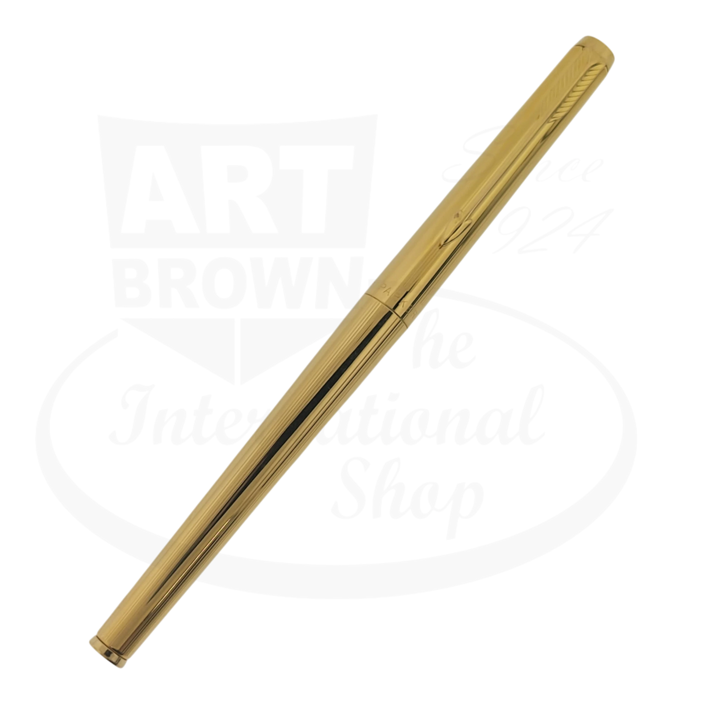 Parker 180 Imperial Gold fountain pen slender gold-plated body with fine & medium reversible nib vintage design