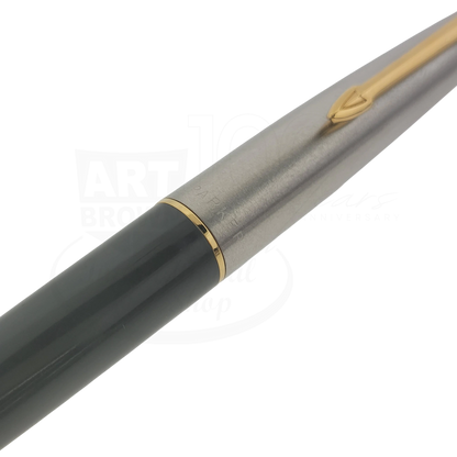Preowned Vintage Parker 45 Grey and Silver Fine Fountain Pen