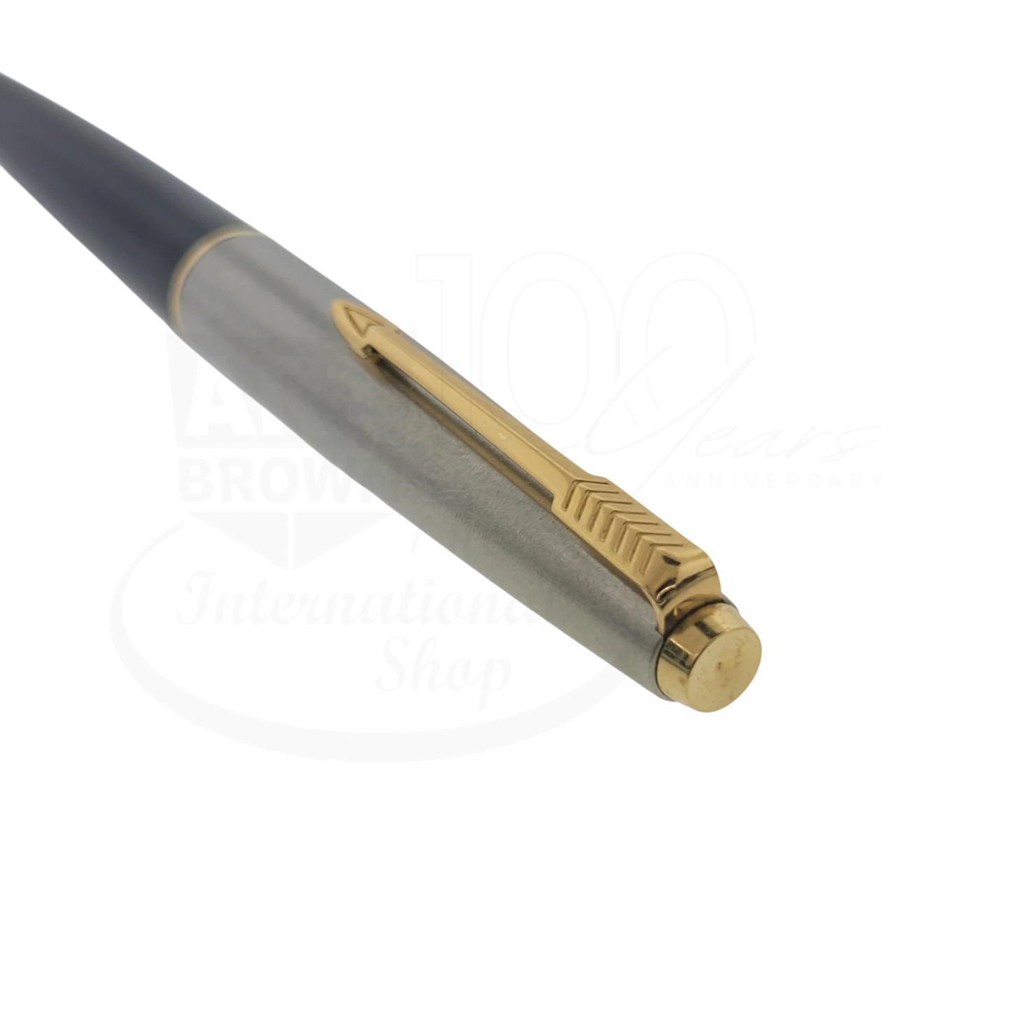Preowned Vintage Parker 45 Grey and Silver Fine Fountain Pen
