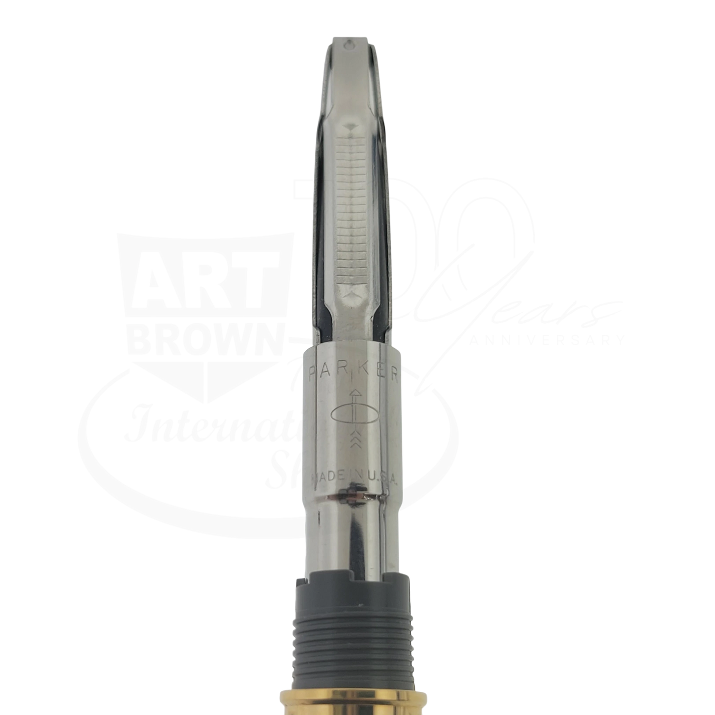 Preowned Vintage Parker 45 Grey and Silver Fine Fountain Pen