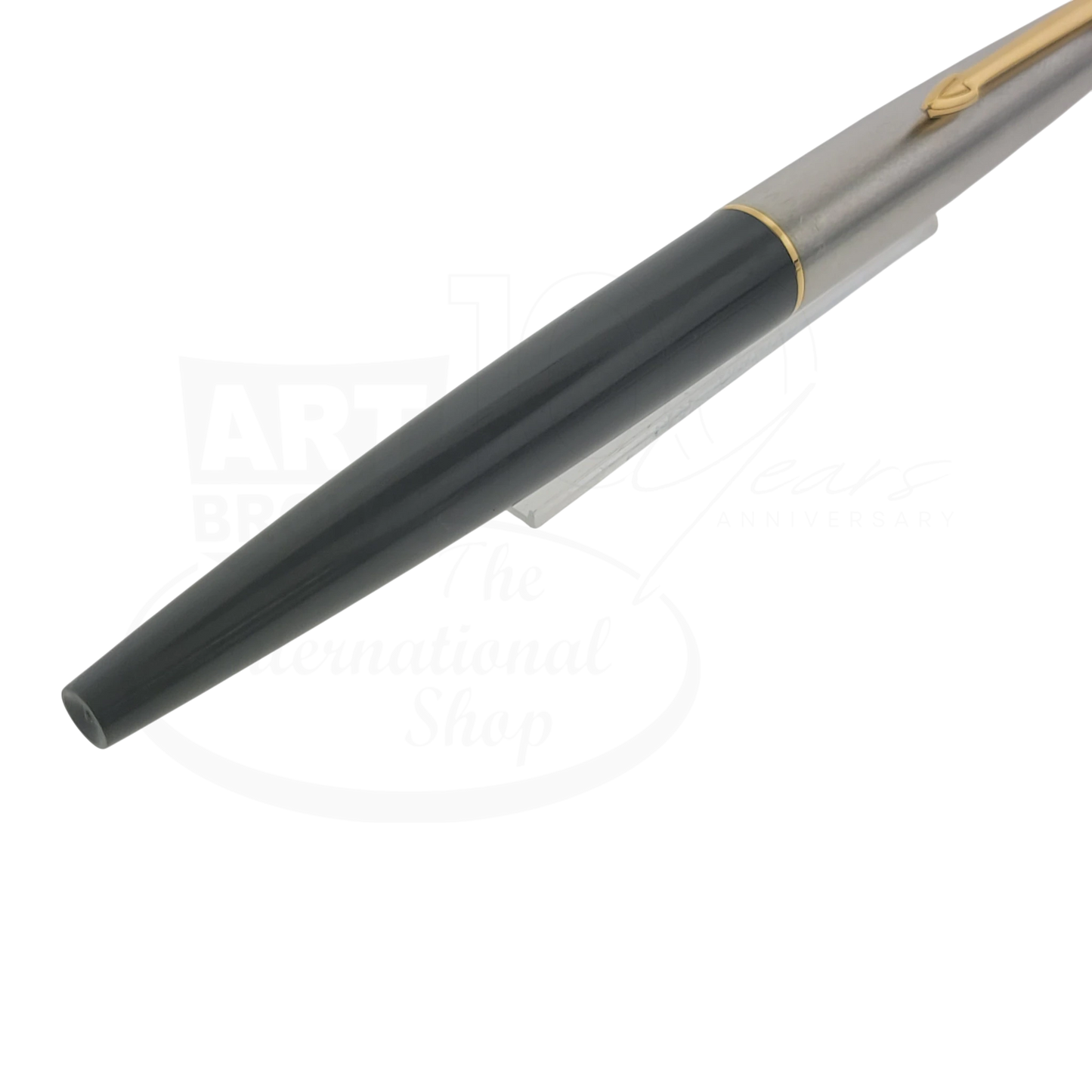 Preowned Vintage Parker 45 Grey and Silver Fine Fountain Pen