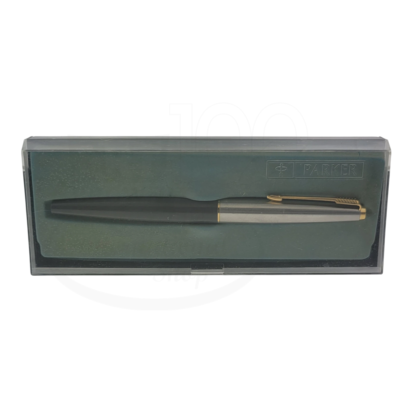 Preowned Vintage Parker 45 Grey and Silver Fine Fountain Pen