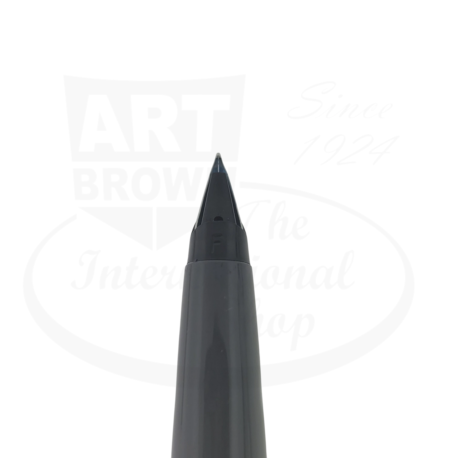 Parker 45 fine nib, seen from the bottom, engraved showcasing nib size