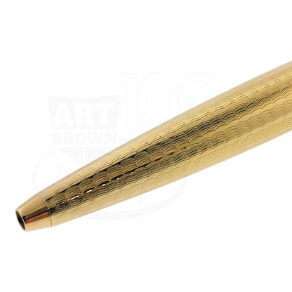 Vintage Parker 51 Presidential 9K Solid Gold Wavy Line Ballpoint Pen