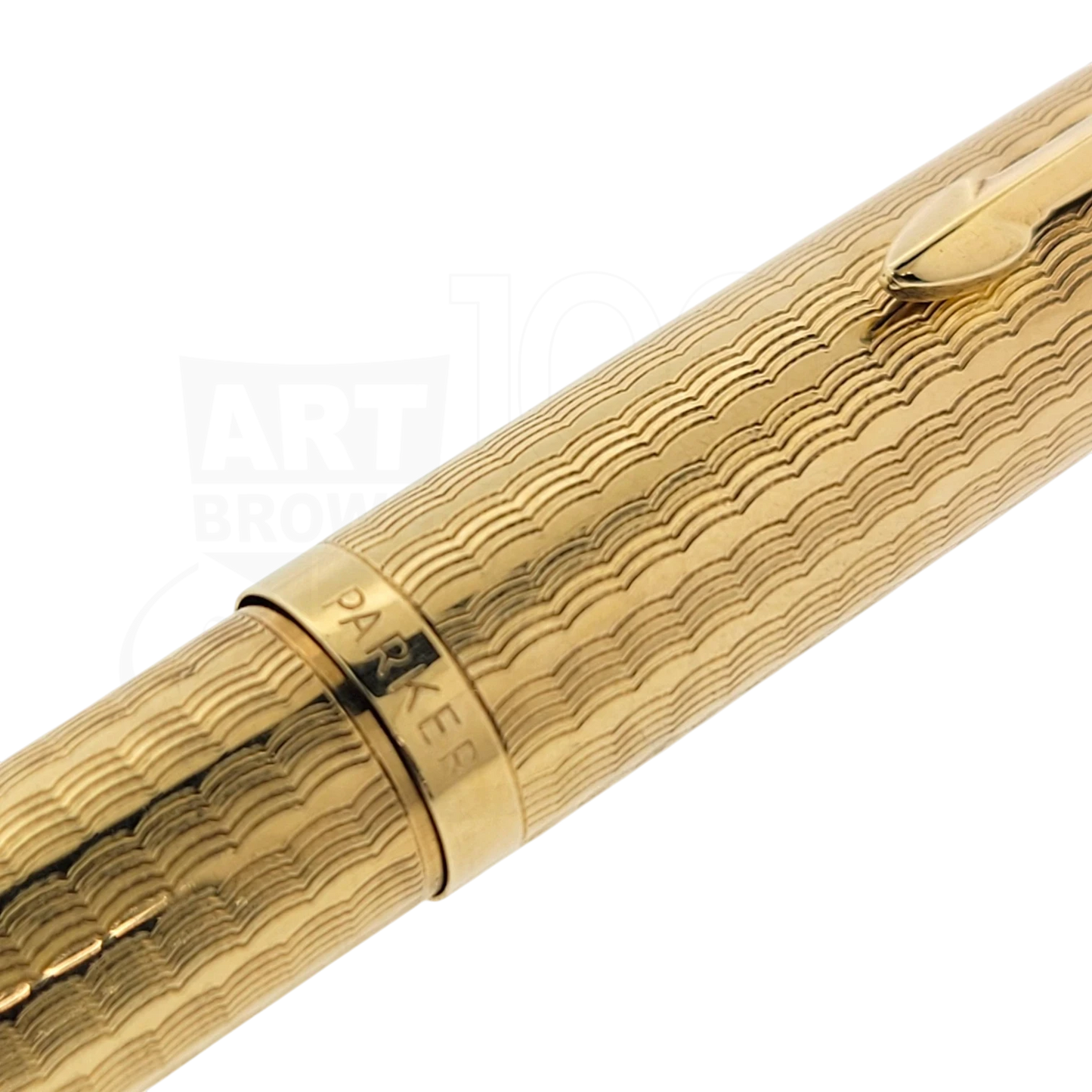 Vintage Parker 51 Presidential 9K Solid Gold Wavy Line Ballpoint Pen