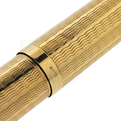 Vintage Parker 51 Presidential 9K Solid Gold Wavy Line Ballpoint Pen