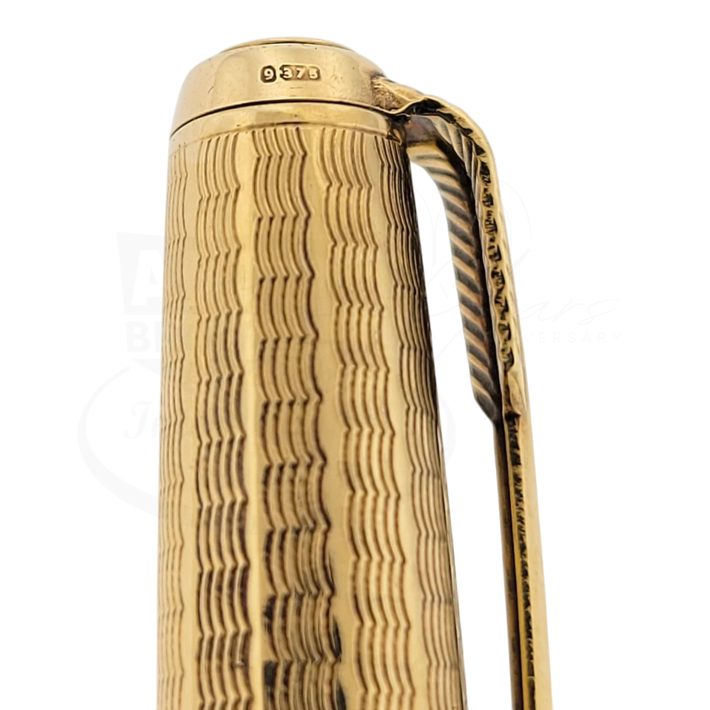 Vintage Parker 51 Presidential 9K Solid Gold Wavy Line Ballpoint Pen