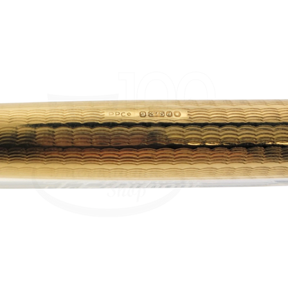 Vintage Parker 51 Presidential 9K Solid Gold Wavy Line Ballpoint Pen