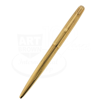 Vintage Parker 51 Presidential 9K Solid Gold Wavy Line Ballpoint Pen