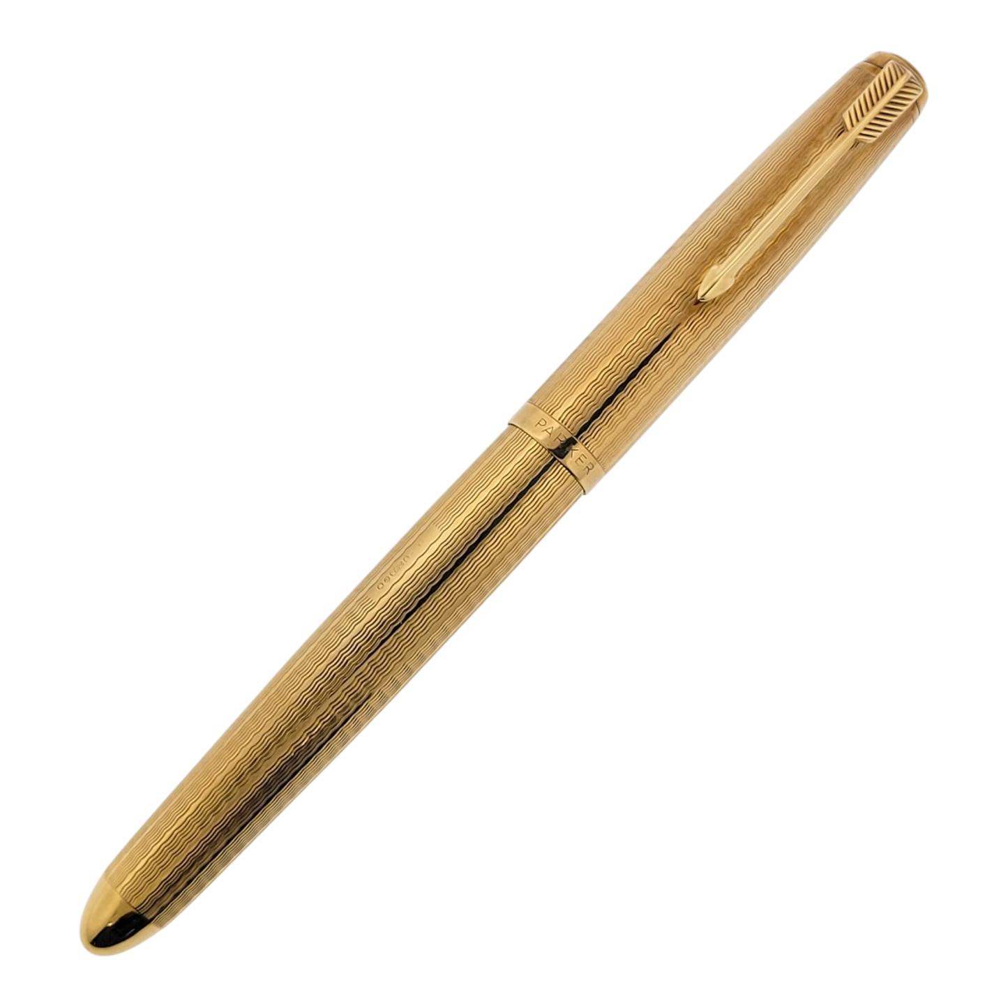 Vintage Parker 51 Presidential 9K Solid Gold Wavy Line Fountain Pen