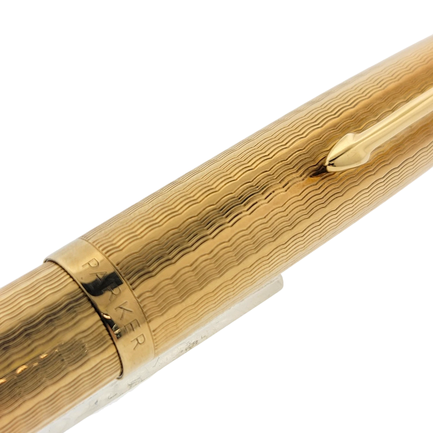 Vintage Parker 51 Presidential 9K Solid Gold Wavy Line Fountain Pen