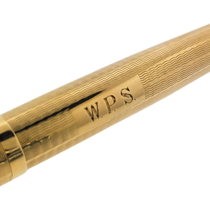 Vintage Parker 51 Presidential 9K Solid Gold Wavy Line Fountain Pen