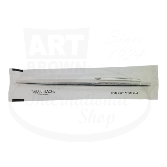 Caran D'Ache limited edition Patek Phillipe ballpoint pen in silver with diamondhead guilloche sealed in original packaging