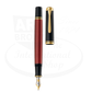 Pelikan Souveran M800 fountain pen in Red and black with gold accents and duotone 18k gold nib