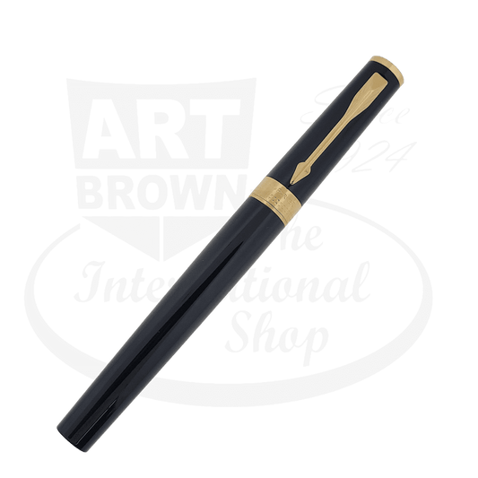 Preowned Parker 5th Black & Gold Rollerball Pen