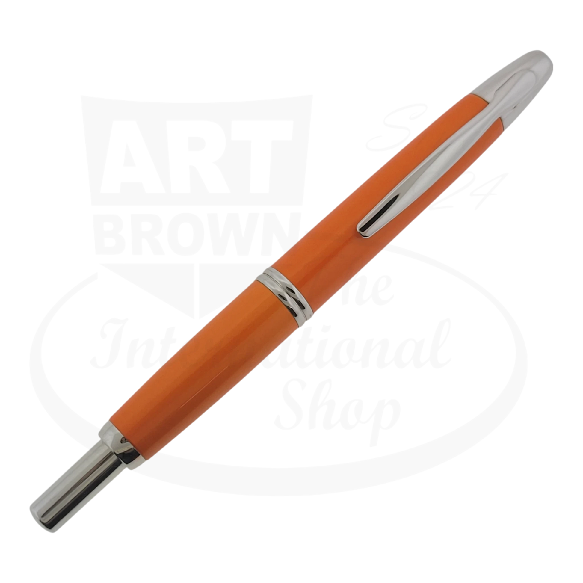 Pilot Preowned Pilot Vanishing Point 2007 Limited Edition Orange fountain pen with chrome trim and retractable nib