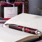 Vanishing Point SE Red Marbled Medium Fountain Pen with Rhodium Accents