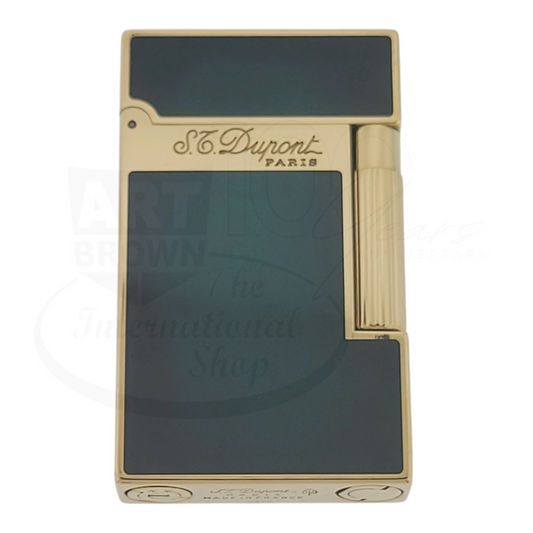 Preowned S.T. Dupont Ligne 2 Atelier Lighter Sunburst Green, 016303-D1