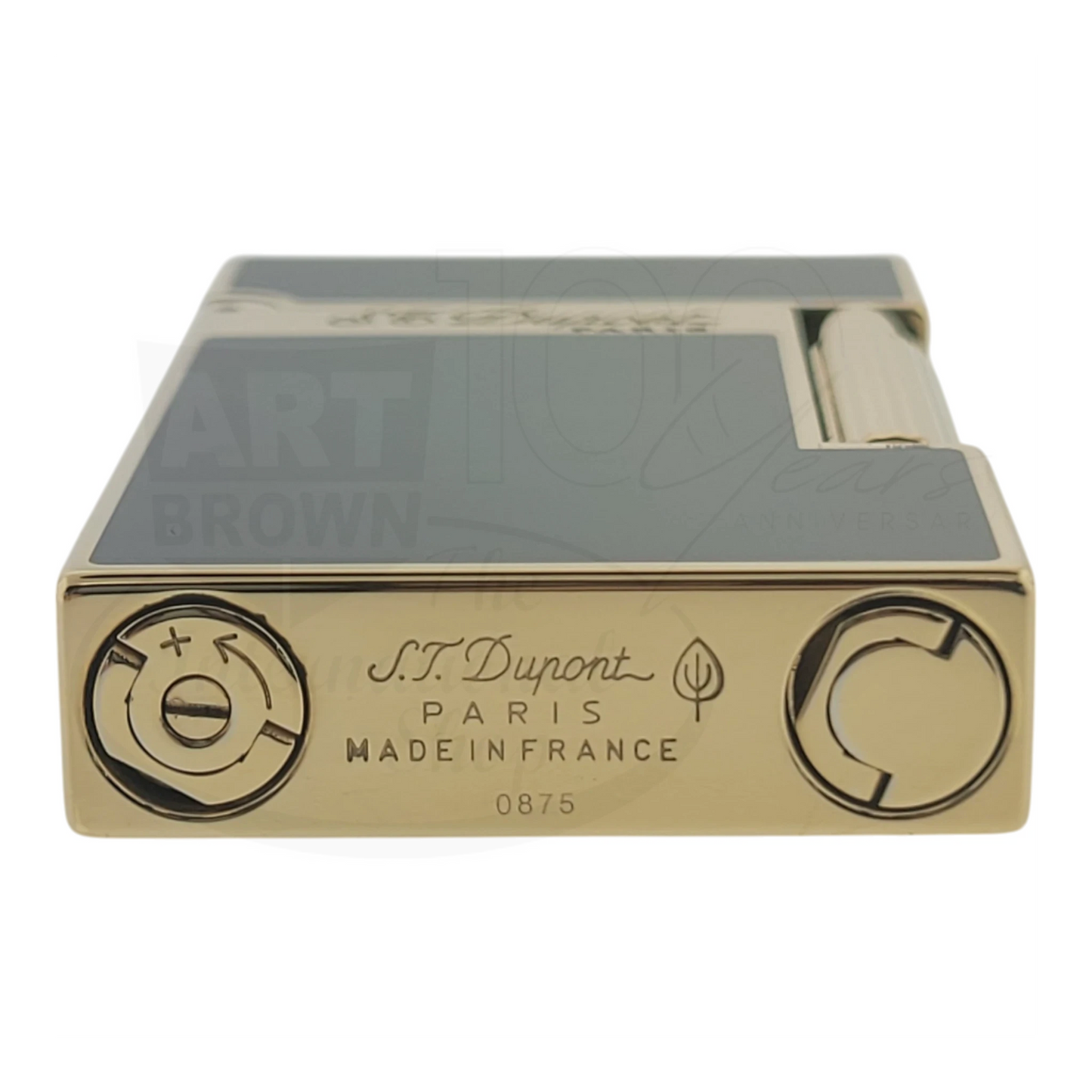 Preowned S.T. Dupont Ligne 2 Atelier Lighter Sunburst Green, 016303-D1