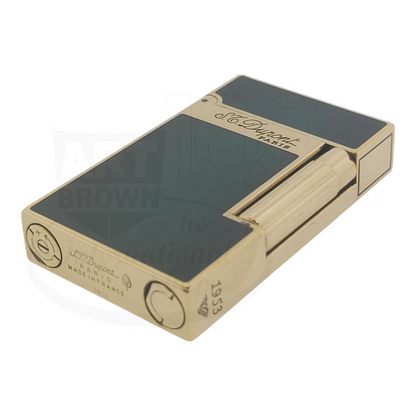 Preowned S.T. Dupont Ligne 2 Atelier Lighter Sunburst Green, 016303-D1
