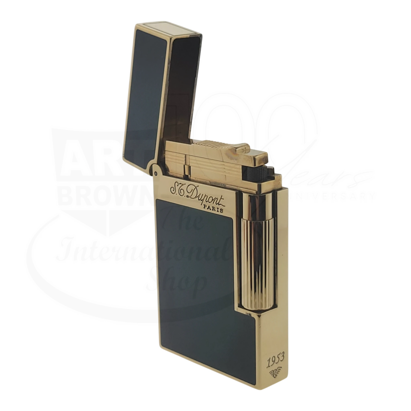 Preowned S.T. Dupont Ligne 2 Atelier Lighter Sunburst Green, 016303-D1