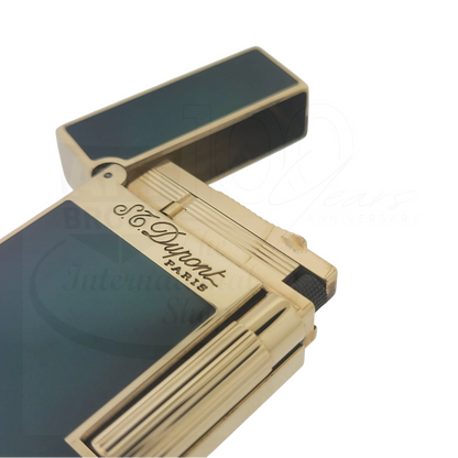 Preowned S.T. Dupont Ligne 2 Atelier Lighter Sunburst Green, 016303-D1