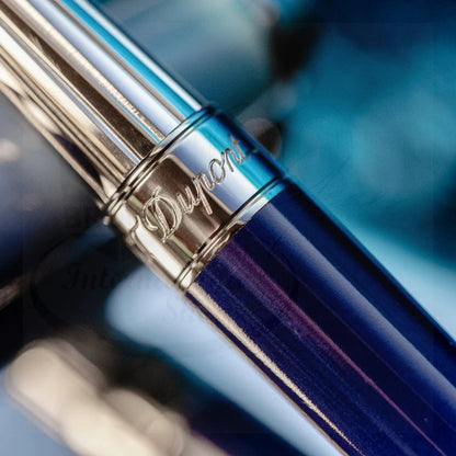 S.T. Dupont New Line D Large La Mer Blue Lacquer & Palladium Rollerball Pen, 412132L