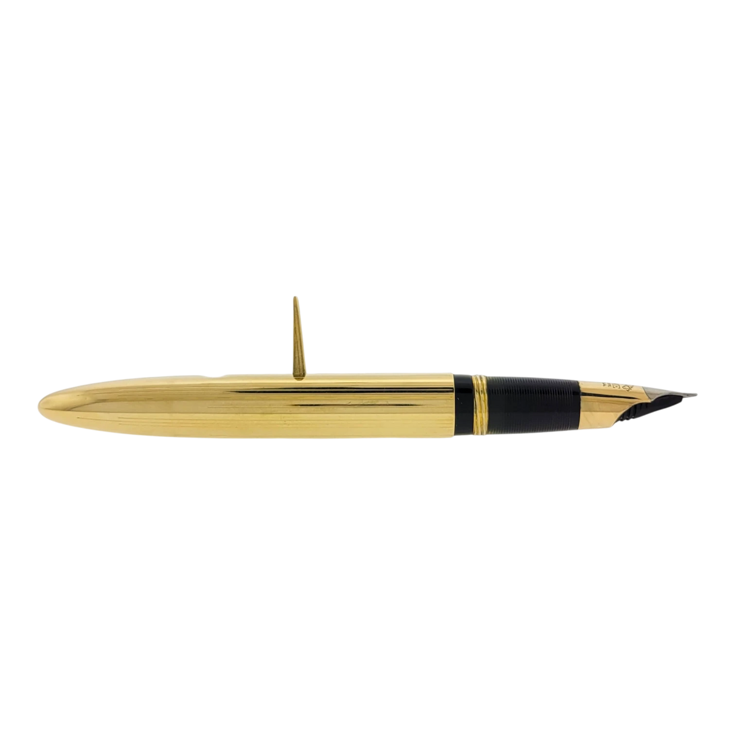 Preowned Sheaffer Masterpiece Solid 14K Gold Vertical Lines Lever Fountain Pen