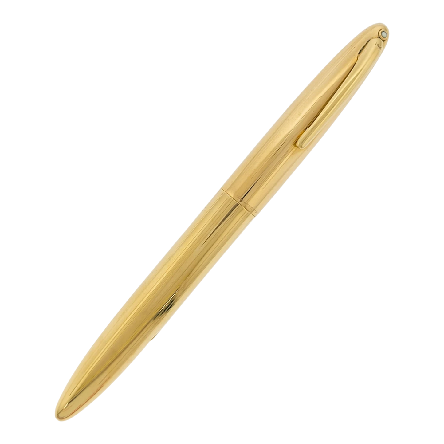 Preowned Sheaffer Masterpiece Solid 14K Gold Vertical Lines Lever Fountain Pen